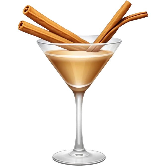 Cinnamon churro martini with a churro sticking out of the glass emoji