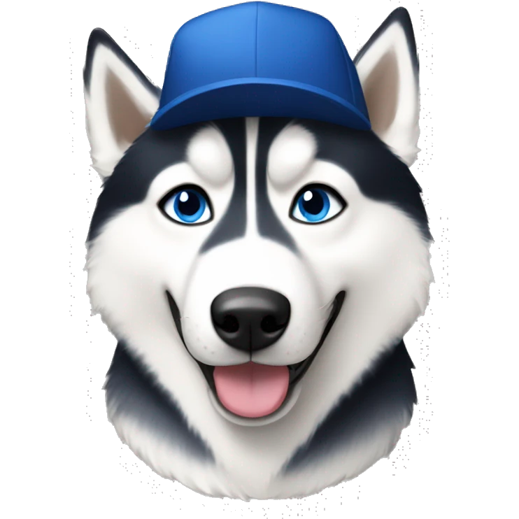 Husky with blue eyes wearing a Taylor swift hat  emoji