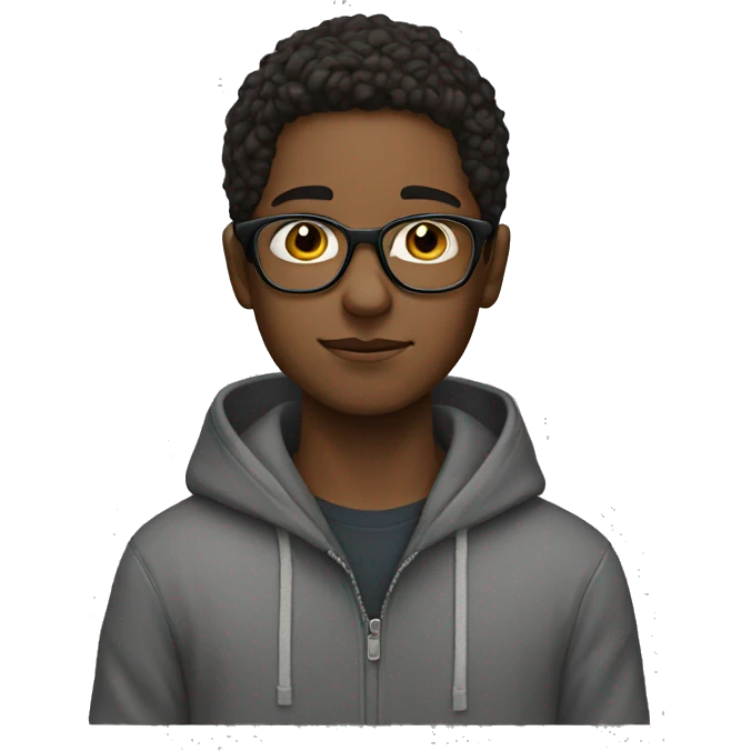boy in hoodie with glasses  emoji