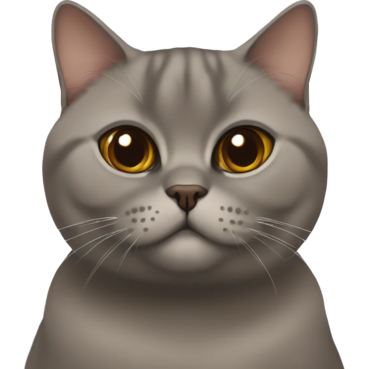 Brown british shorthair with Brown eyes sitting  emoji