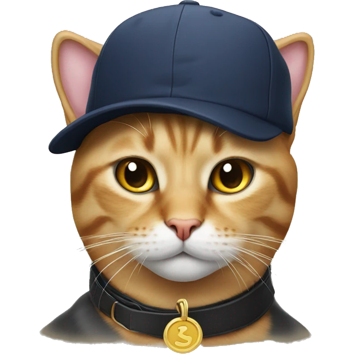 CAT with a cap and a colar emoji