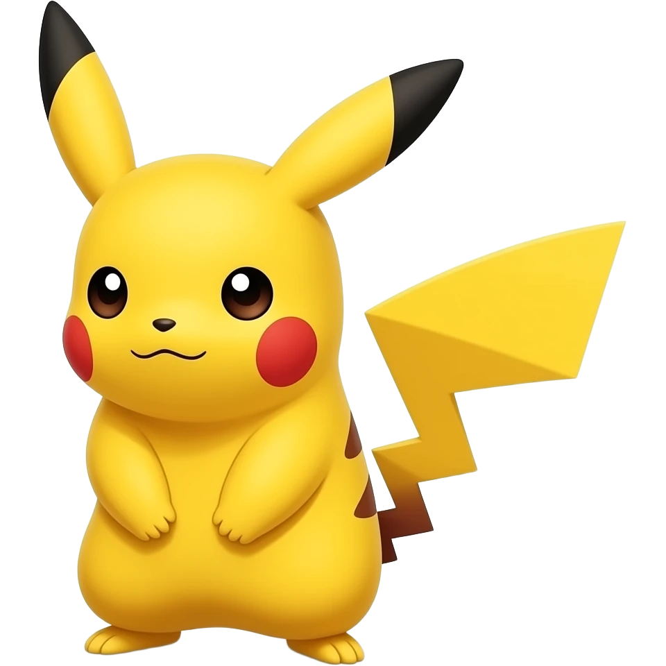 Pikachu rubbing back of neck with paw and looking shy emoji