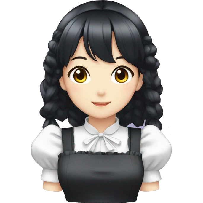 anime maid, black hair emoji