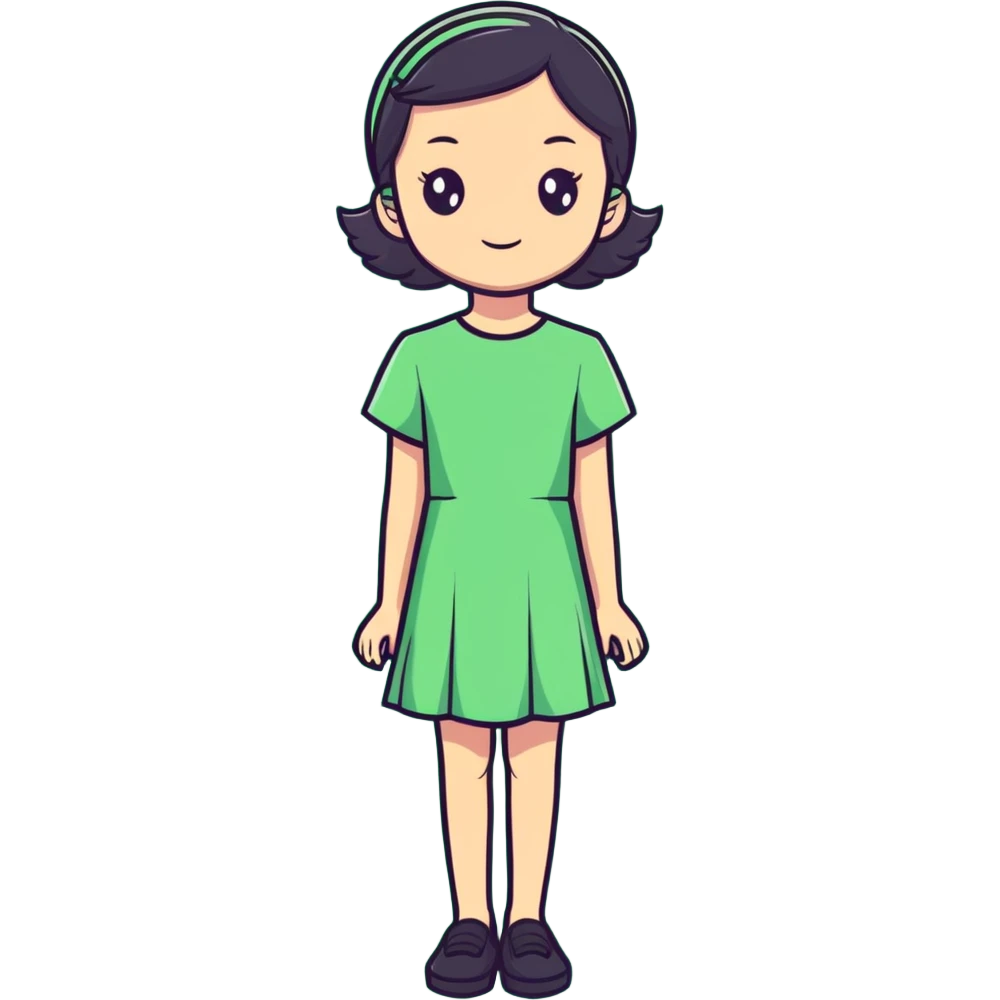 girl in green dress emoji