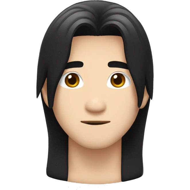 white skin color japanese man with black middle long hair, make it from shoulders and create only one emoji emoji