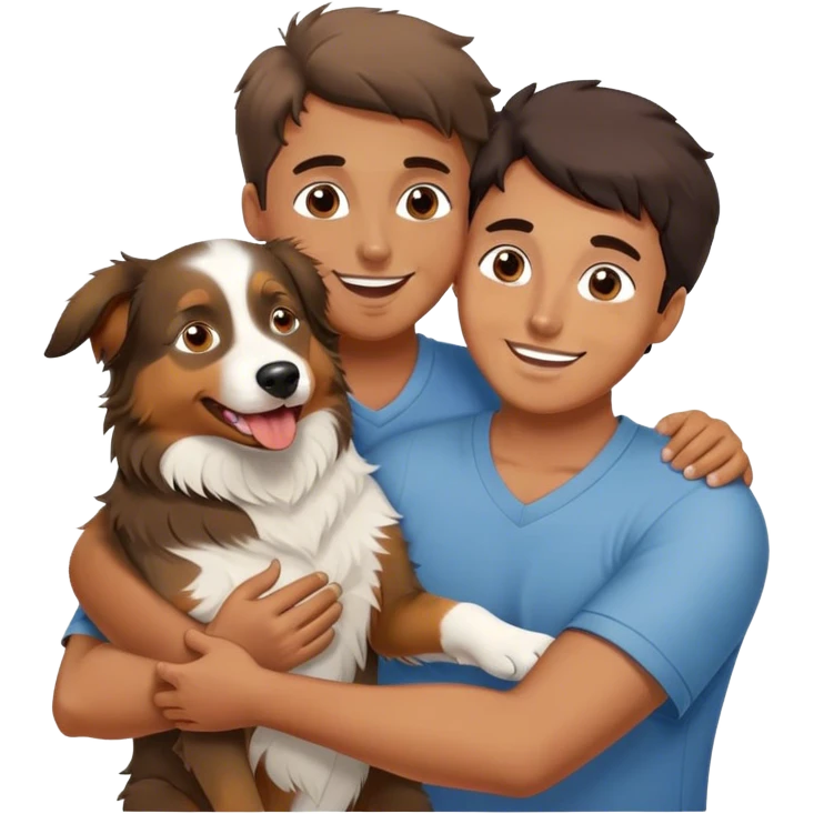 Man and Australian shepherd dog reunited emoji