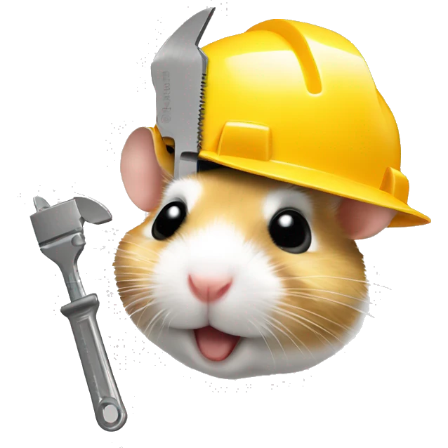 hamster head in a construction helmet with a wrench emoji