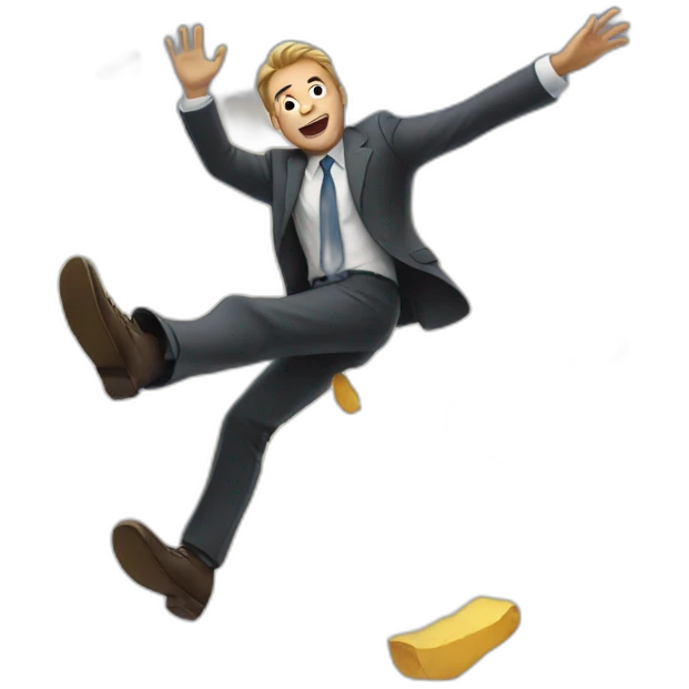 man in suit falling through the sky emoji
