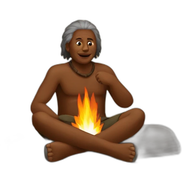 Aborigines sitting by the fire emoji