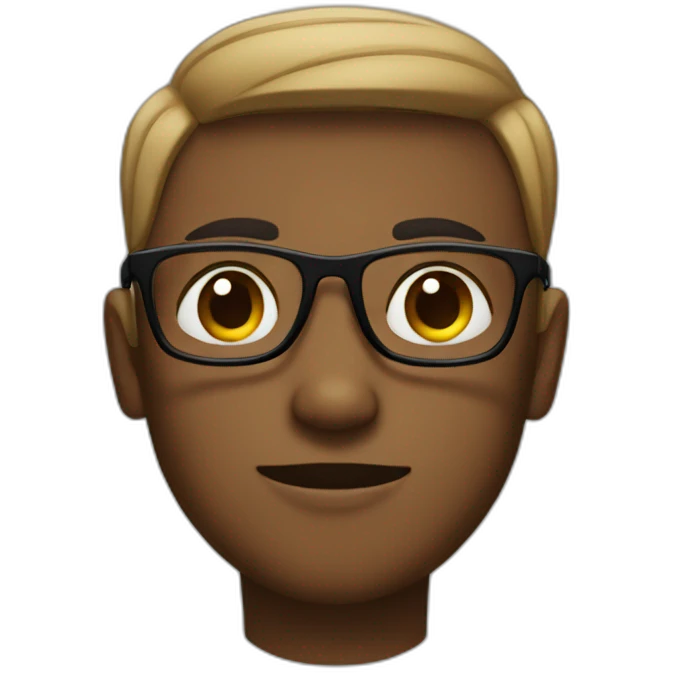 Boy with black glasses without brown gel hairs  emoji