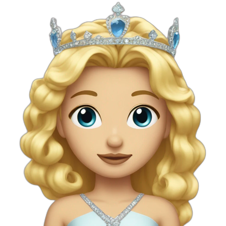 Blondegirlblueeyeskisswithcrown emoji