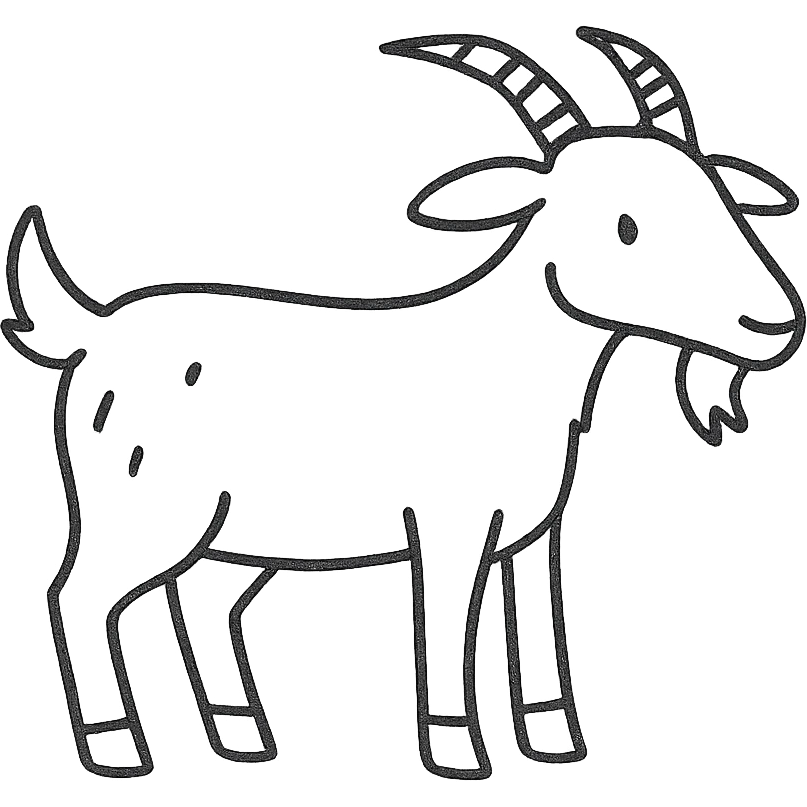 hand drawn outlined goat icon emoji