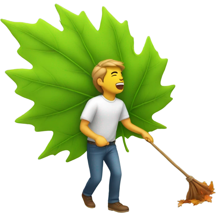 A leaf blowing  emoji