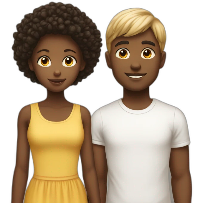 white teenage and her white big brother emoji
