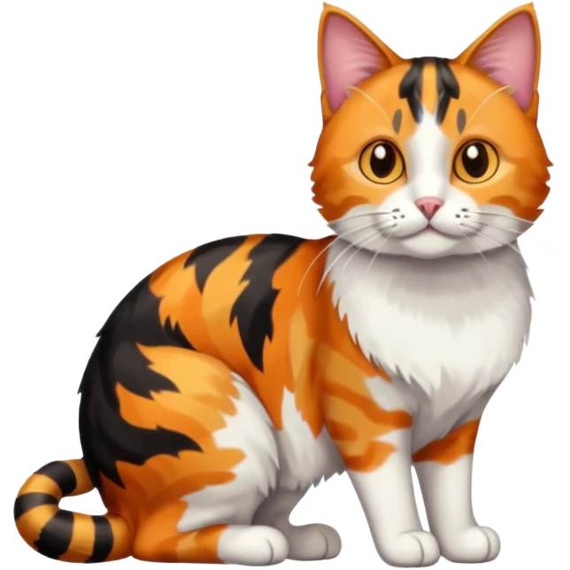 full body patchy calico tabby cat emoji