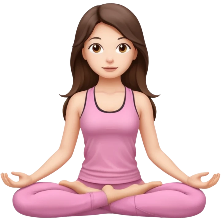 yoga girl light pink clothes brunette long hair emoji