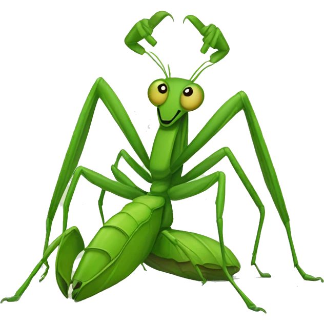 Spider fighting praying mantis emoji