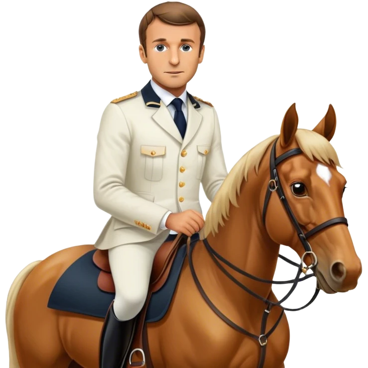 Emmanuel Macron sur un cheval emoji
