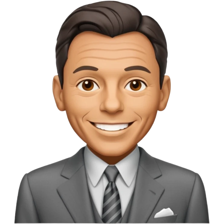 Frank Sinatra smiling and showing trendlines on a screen in the background emoji