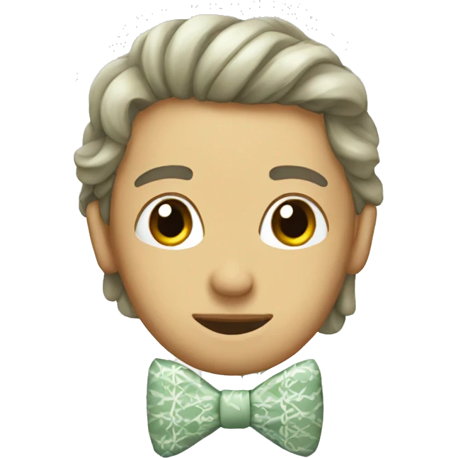sage and white patterned bow emoji