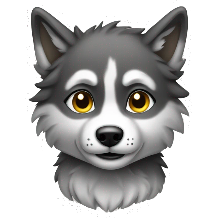 Sitting Wolf pup emoji