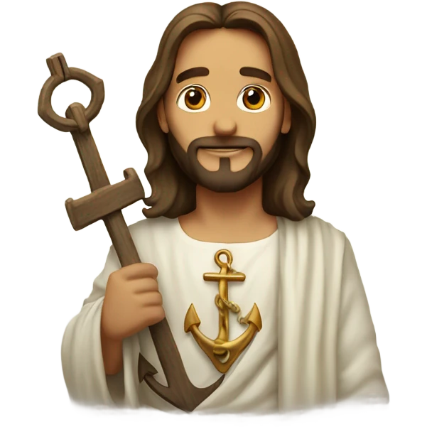 jesus with an anchor emoji