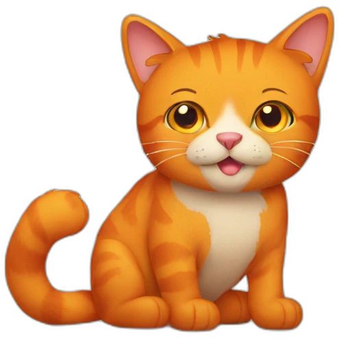orange cat with bear emoji