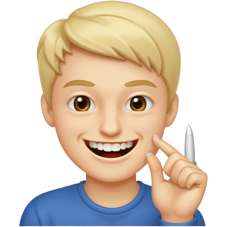 Emoji gêne et content qui mort un seule ongle Et on voit ses dents plus flatter  emoji