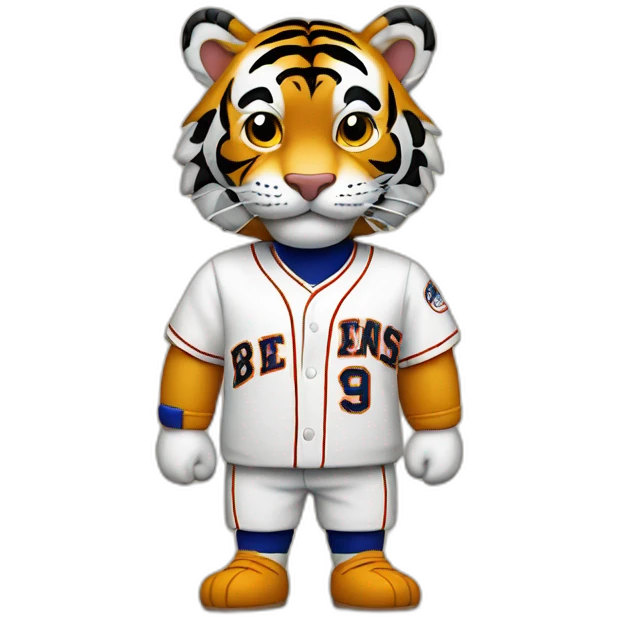 Tigre con camiseta de beisbol y la letra A emoji