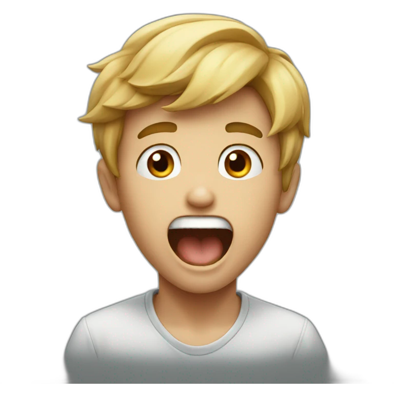 boy screams emoji