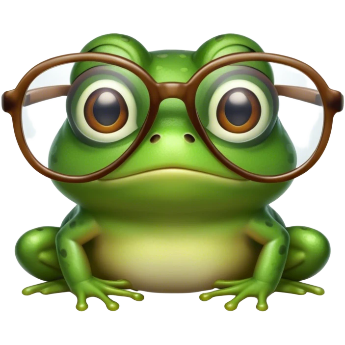 Frog with glasses emoji