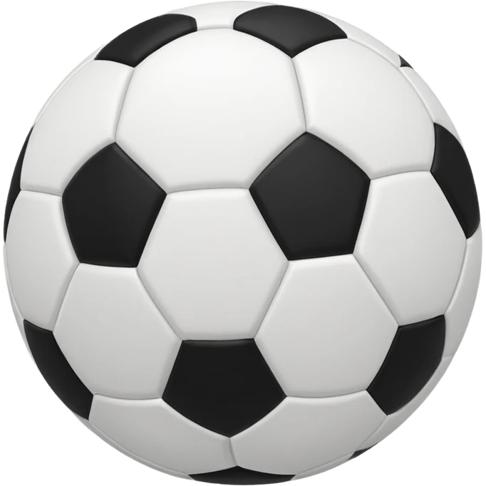 512x512 Apple-style emoji of a normal, perfectly round soccer ball with classic black and white panels. The ball is slightly in motion with a very subtle wind effect: a small, soft curved wind trail on the side, minimal and light, inspired by the wind emoji.  emoji