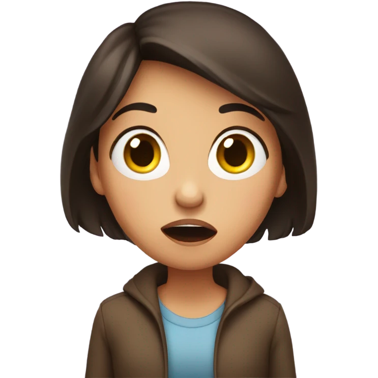 Surprised brunette girl emoji