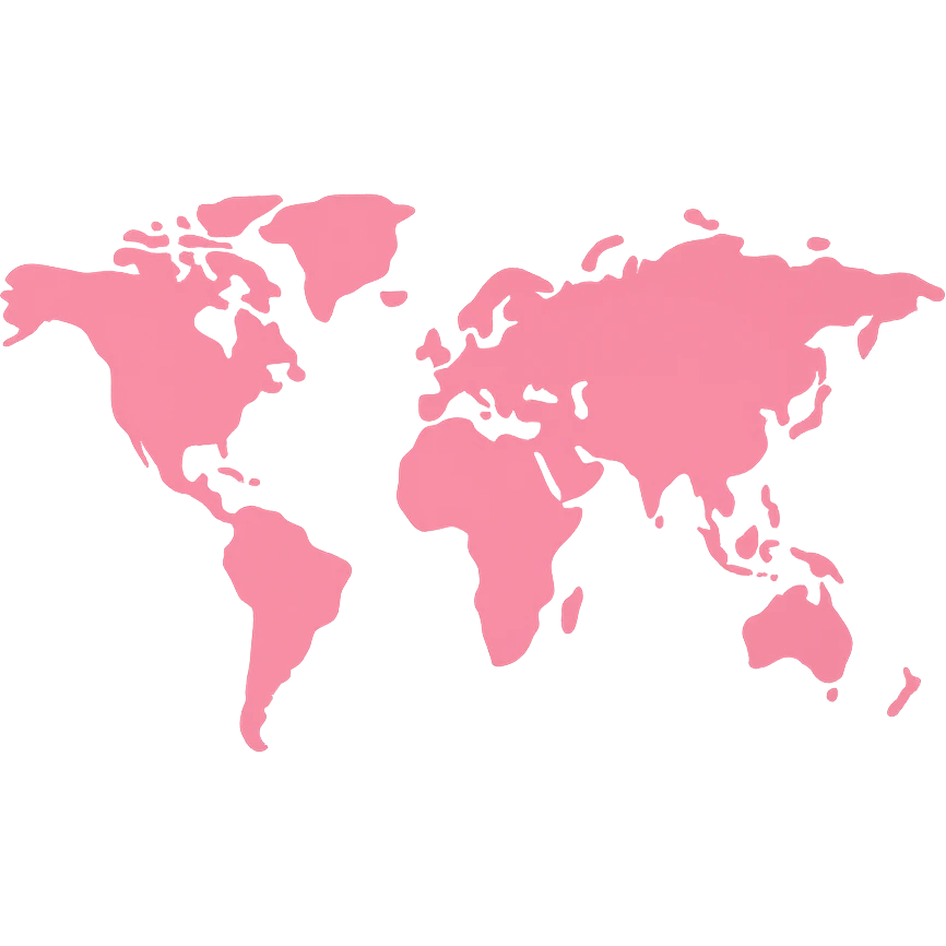 world map in pink, flat color style, modern look emoji