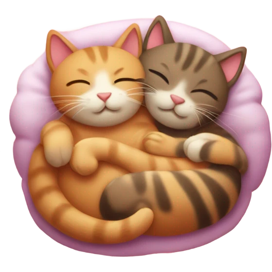 cats cuddling on valentine’s day emoji