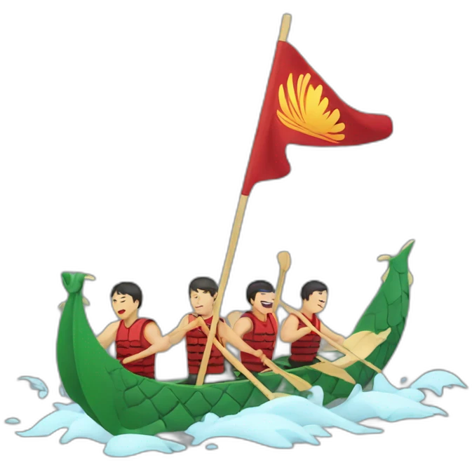 dragon boat on the finish emoji