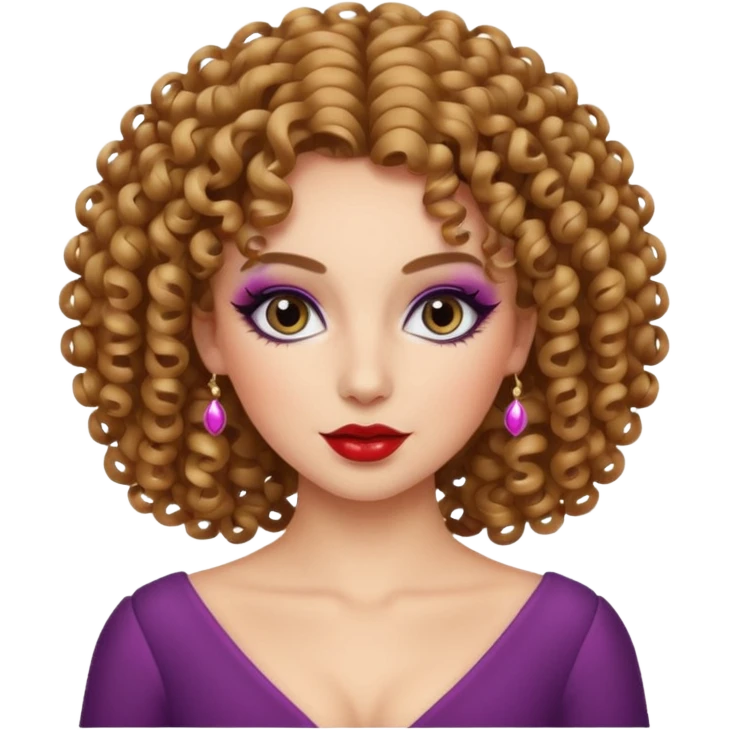 Mulher de cabelo cacheado coquete emoji