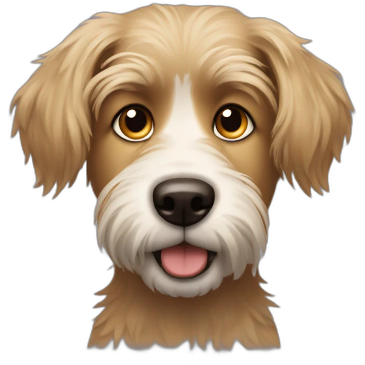 Scruffy dog tan dark head emoji