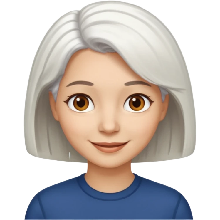 white haired woman with bob hair light skin brown eyes emoji