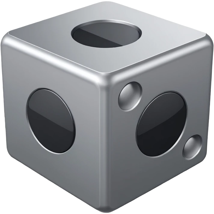 ASML semiconductor equipment，Silver gray, simple style，cube-shaped design emoji
