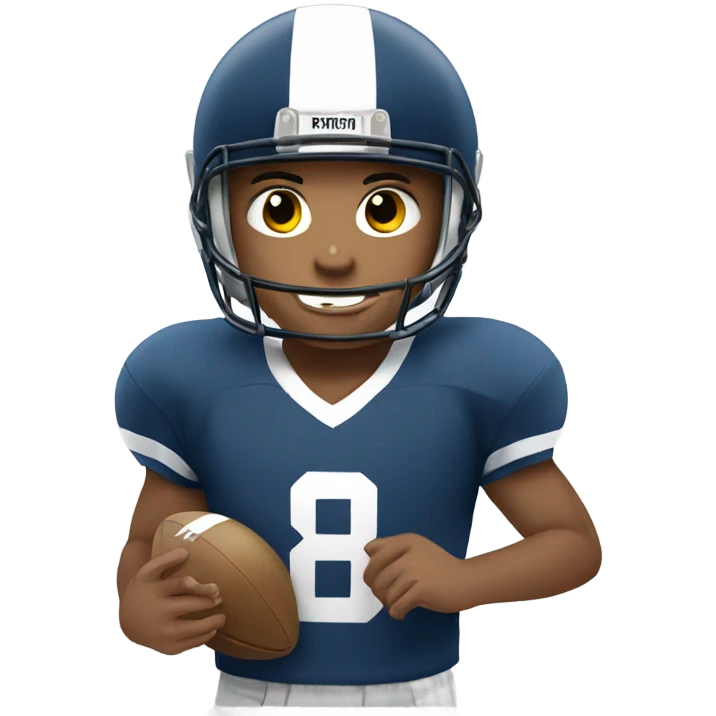 brunette boy playing football emoji