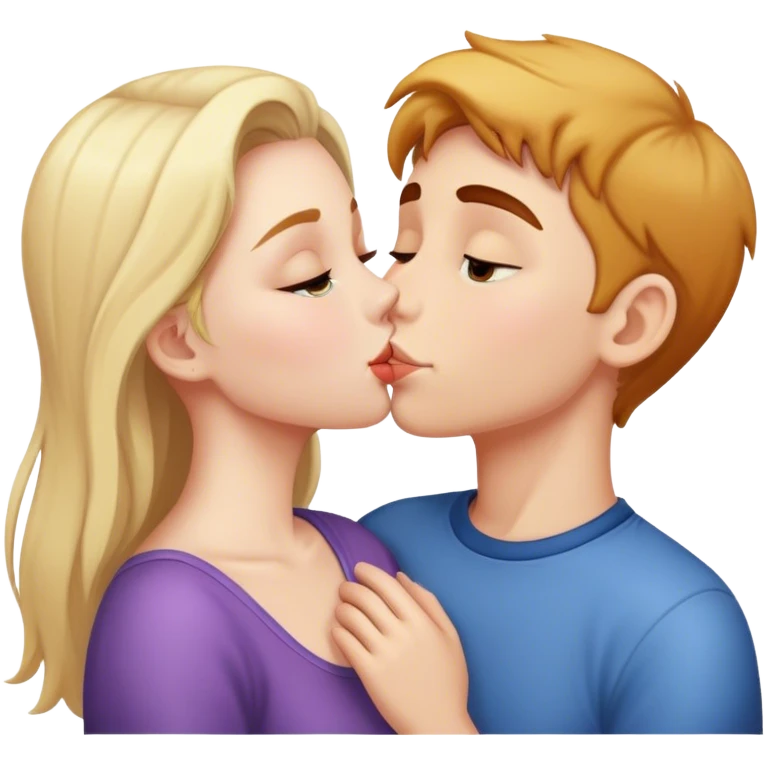 Girl kissing boy emoji