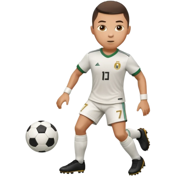 Ronaldo dribbling with a football emoji