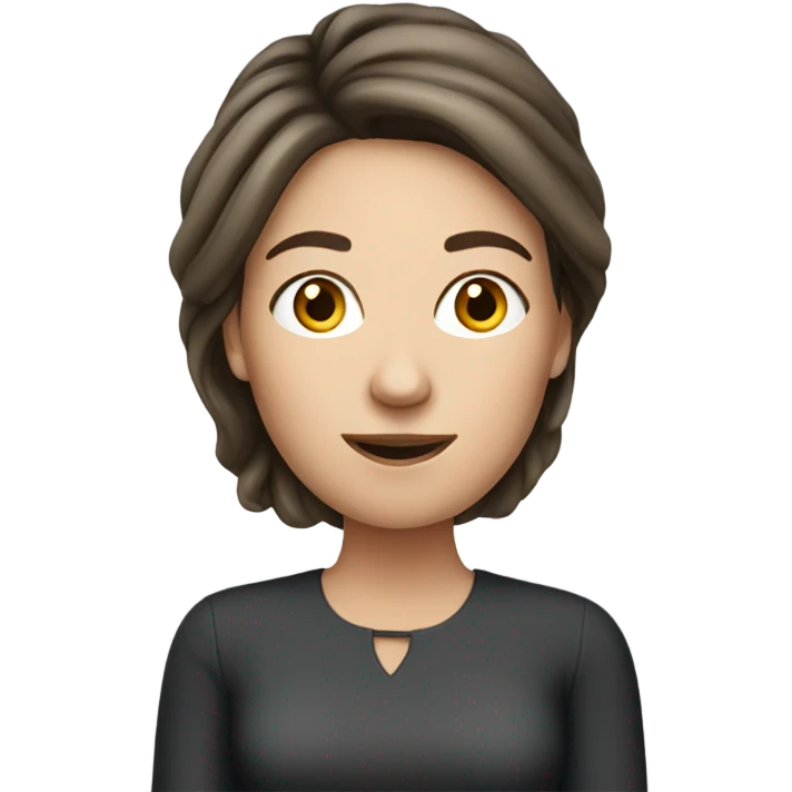 White brunette woman talking on iphone   emoji