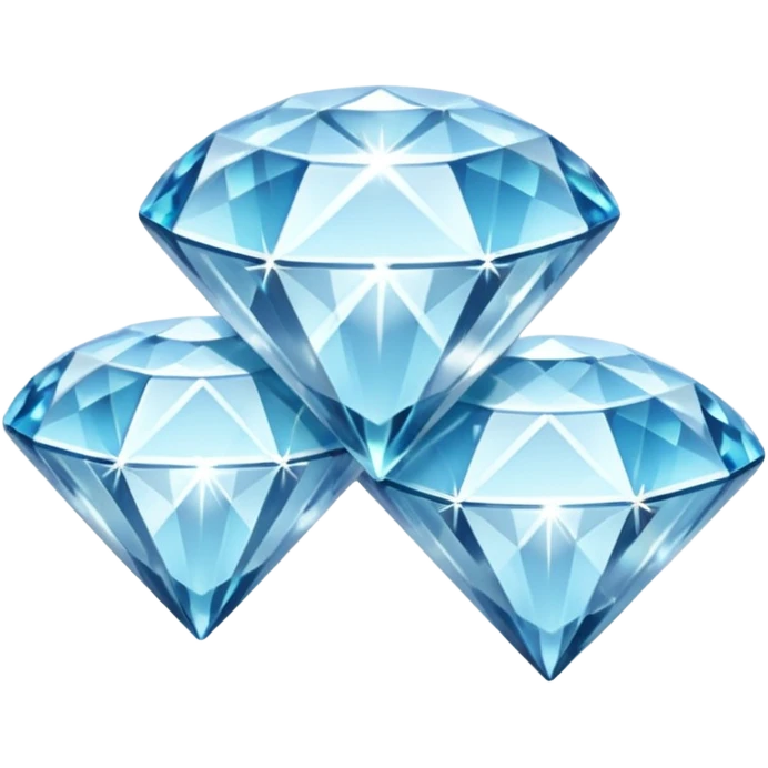 3 shiny diamonds closely together emoji