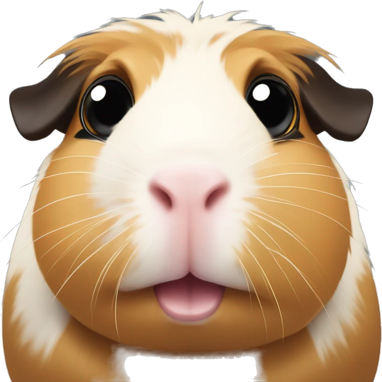 Black and tan guinea pig with big eyes emoji