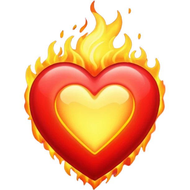 Fiery red heart emoji