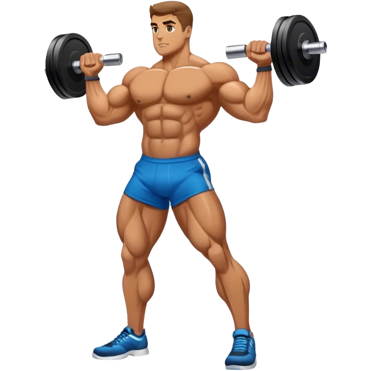 side-view bodybuilder dumbbell lunges emoji