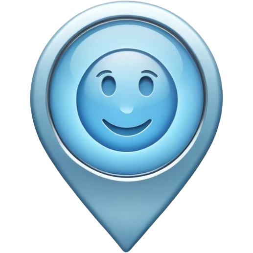 Soft blue location pin emoji