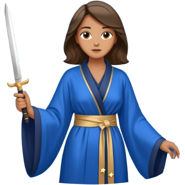 An upright Europe (a tall woman), wearing a blue, flowing robe with stars on the hem, and behind her stands Chancellor Merz, holding a knife toward her back 
you forgot chanccellor merz behind her emoji